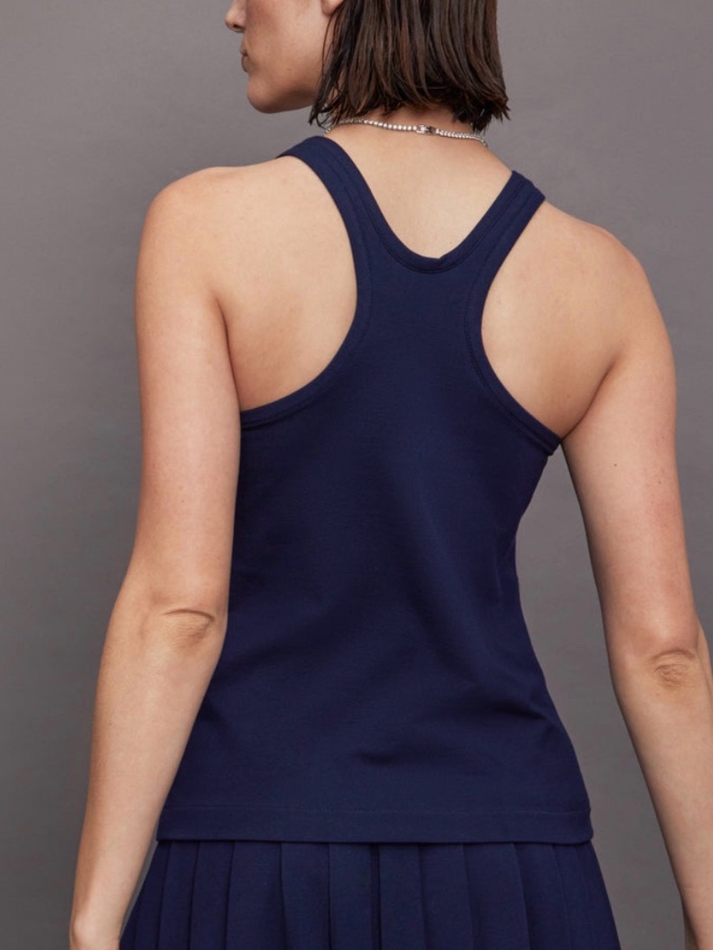 Norma Kamali Racer Tailored Terry Tank Top - Picture 2 of 5